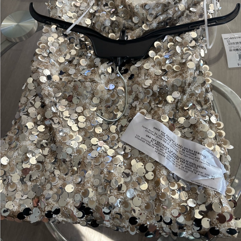 Dress the Population Silver Sequin Midi Dress - Picture 6 of 7